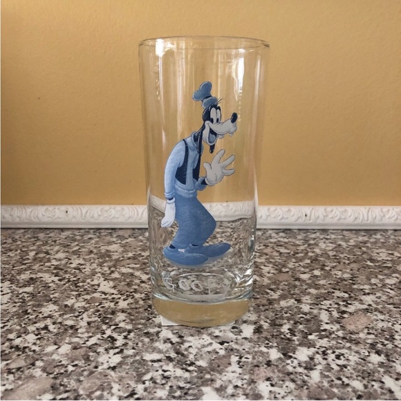 Disney Goofy drinking glass sketch design clear tumbler 16 oz blue white Y2K - Picture 1 of 9